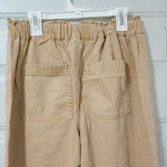Nicole Miller High-Waisted Wide Leg Tan Pants US 2 Cotton Blend Womens Demin - Picture 5 of 9